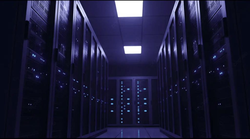 colocation data facility corridor